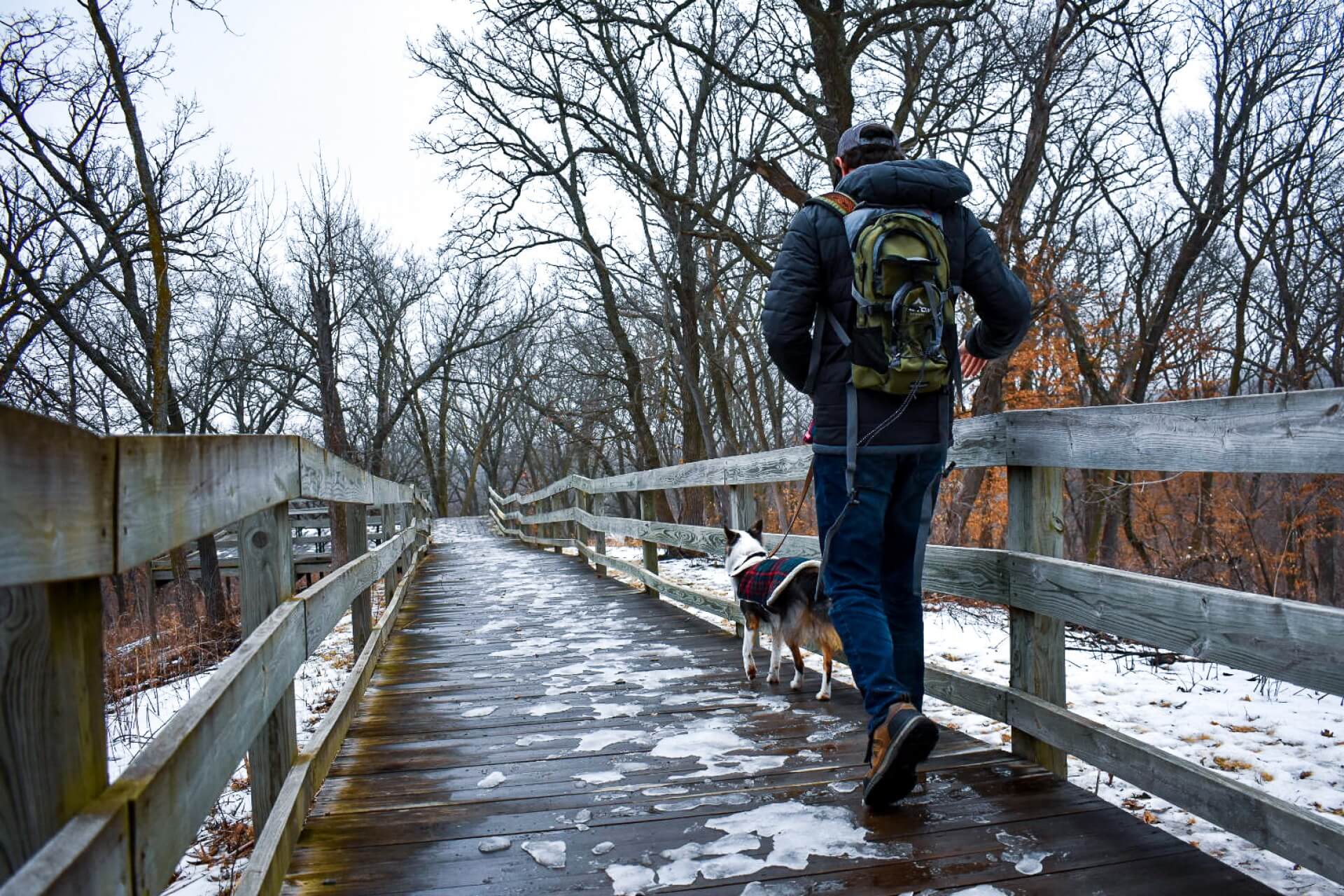 Guy hiking at hitchcock
