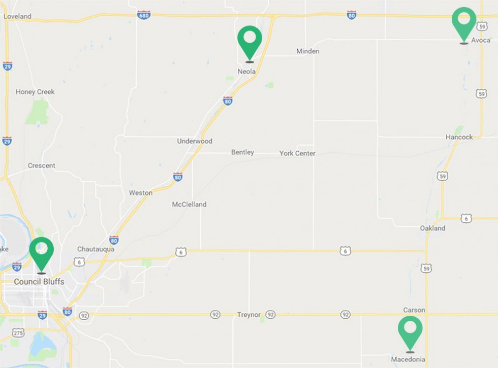 Southwest Iowa Art Tour 2018 - Pottawattamie County Locations Map
