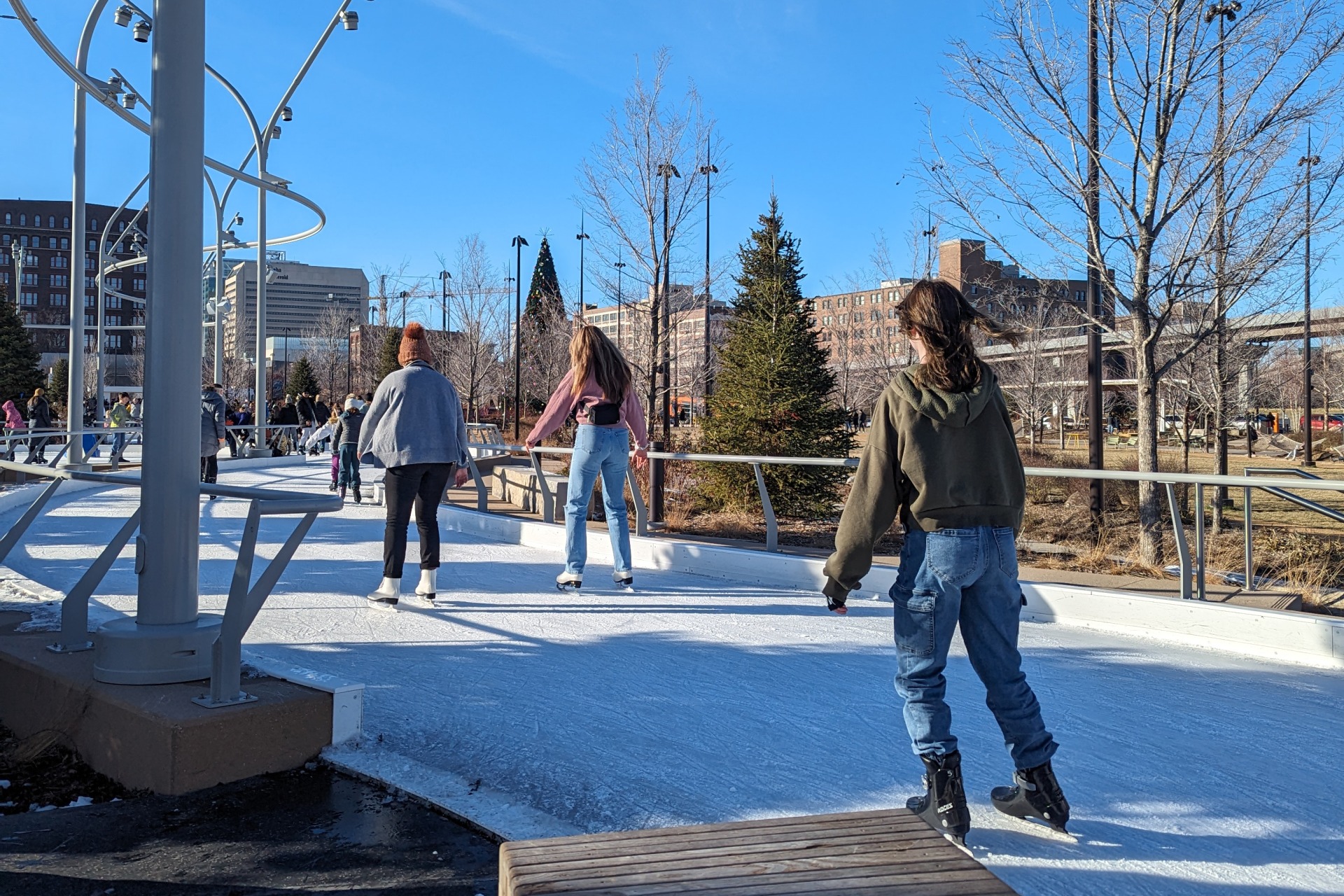 Omaha Riverfront ice skating ribbon